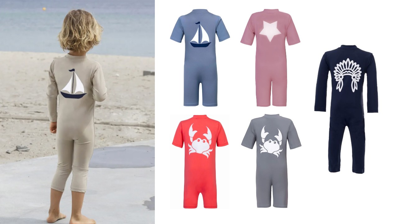 petit crabe soldragt uv heldragt badetøj med uv beskyttelse baby barn